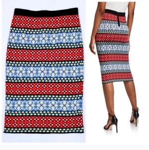 Alice + Olivia Morena Jacquard-knit pencil skirt Size Large NWT